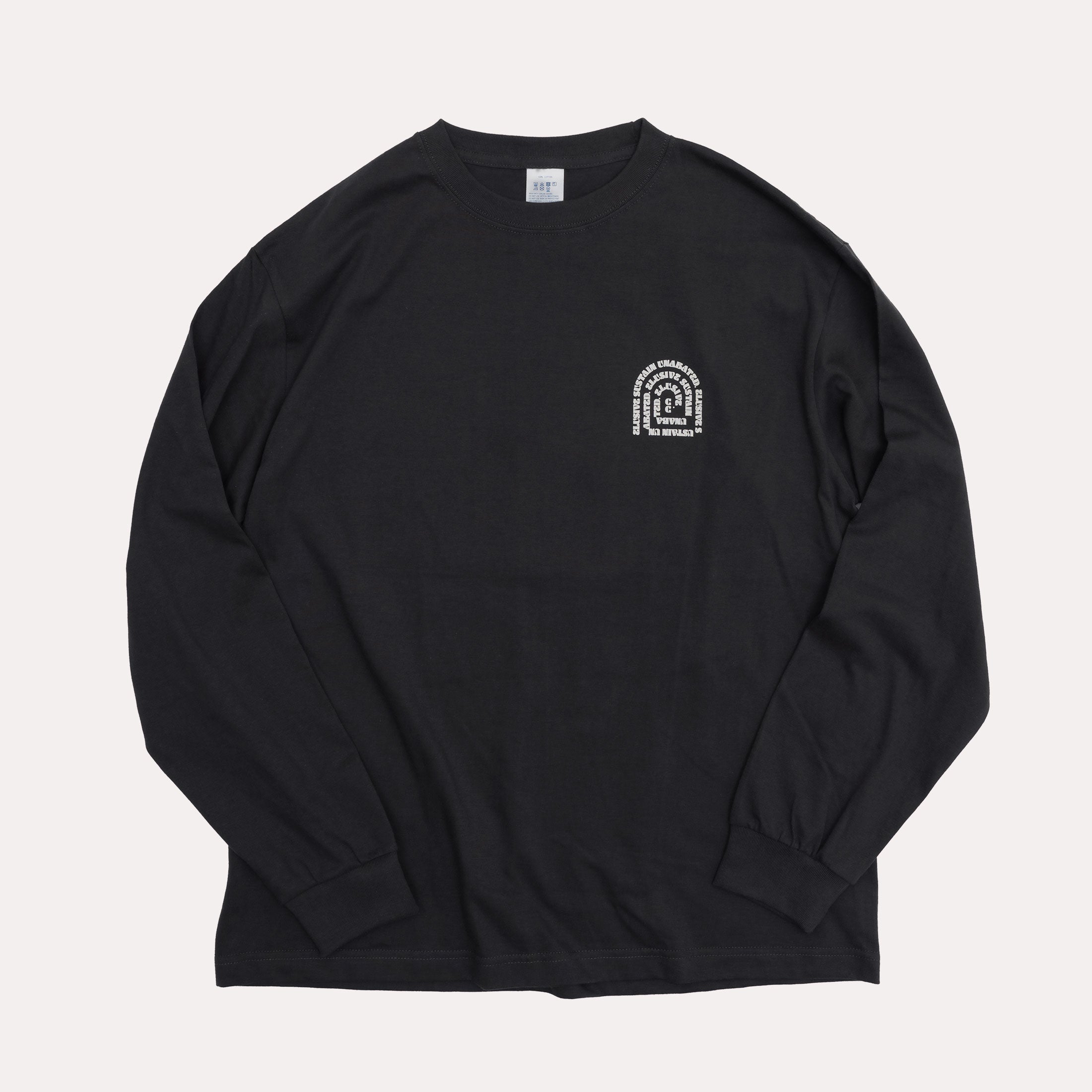 Swirl Print L/S Tee - Charcoal Gray